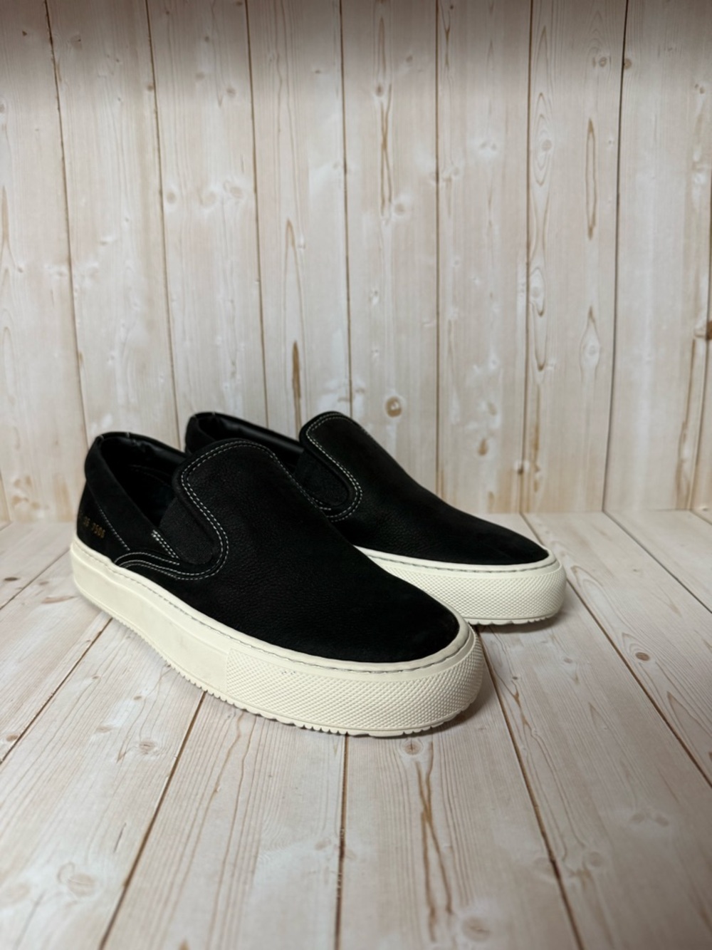 Common Projects Slip-On Leather Sneakers Black Sz 36 / 6
